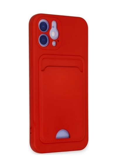 Apple Apple Uyumlu iPhone 12 Kılıf Kelvin Kartvizitli Silikon - Kırmızı 0.2M-Çok Renkli