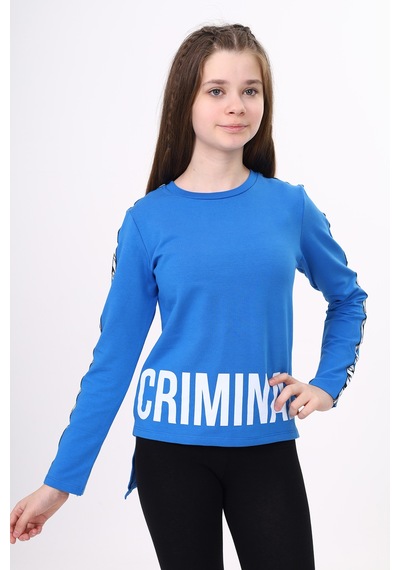 Toontoy Kids Toontoy Kız Çocuk Criminal Baskılı İki Kolu Şeritli Tişört Saks