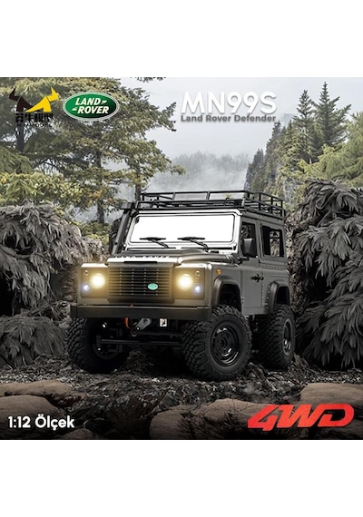 Mn Model Mn99s V2 1/12 Land Rover Defender 4wd Rc Model Crawler Offroad Uzaktan Kumandalı Araba Truck Rtr Lisanslı Gümüş+dahili Işık Seti Mn-99s V2