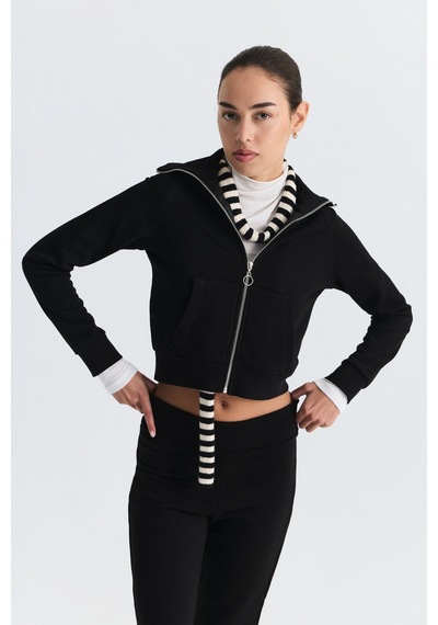 Antioch Fermuarlı Sweatshirt Ve Çan Paça Eşofman Takım Siyah