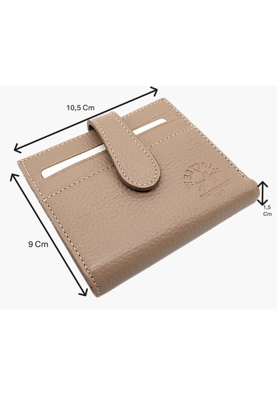 Westpolo Hakiki Deri Kağıt Para Ve Bol Kart Bölmeli Patlı Unisex Cüzdan - Kum Kum