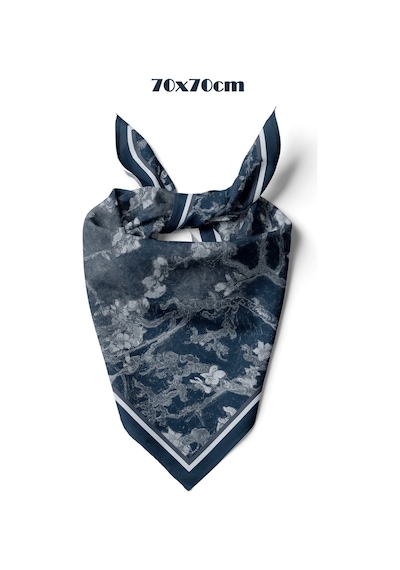 Navy Blossom Desen 70 70cm Bandana/fular Çok Renkli