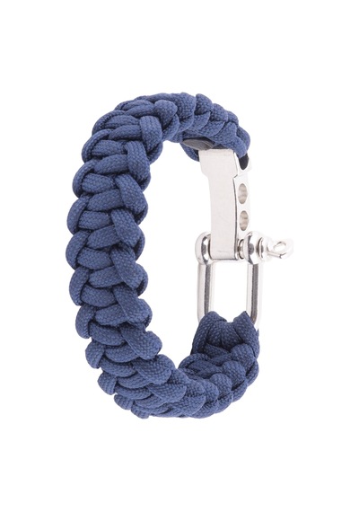 Paracord Lacivert Bileklik 3 Kademeli Krom Kilit Çok Renkli