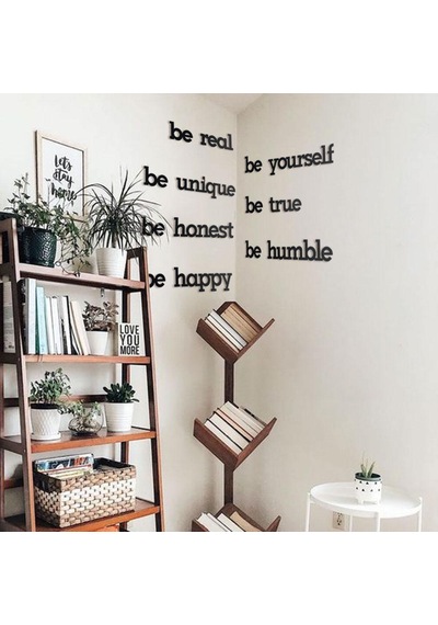 Cajuart Dekoratif Ahşap Modern Duvar Yazısı Be Yourself Tablo