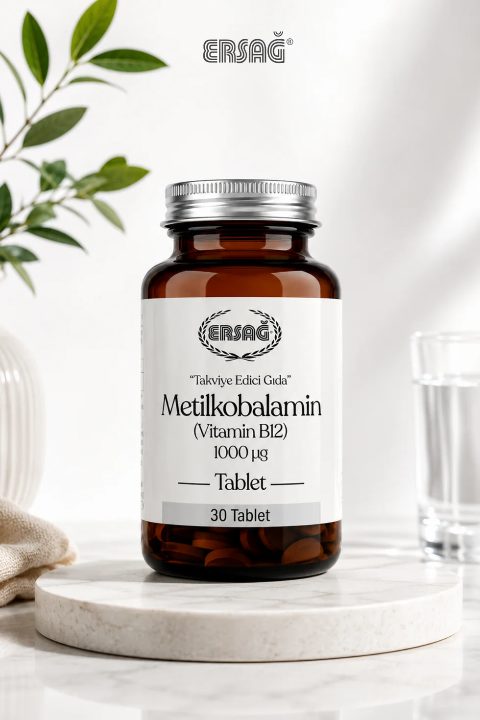 Ersağ Metilkobalamin Vitamin B12 Takviye Edici Gıda 30 Tablet