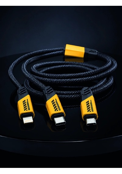 240w 3'ü 1 Arada Hızlı Şarj Kablosu Usb Typec Lightning Micro Usb