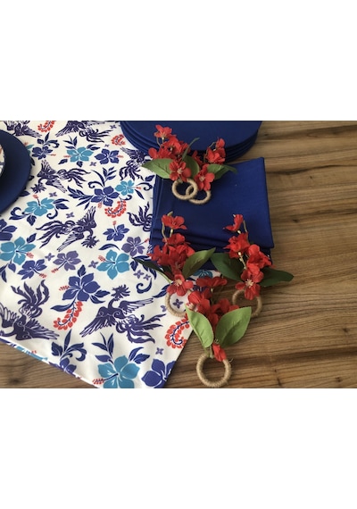 Sofra Sunum Seti Blue Blanc Çiçek Desenli Takım Mavi
