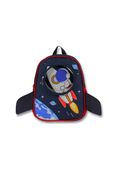 Ümit Çanta Erkek Çocuk Astronot Baskılı Lacivert Kırmızı Anaokulu Sırt Çantası - 5127 Çok Renkli