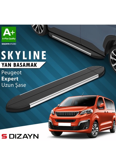 S-dizayn Peugeot Expert 3 Uzun Şase Skyline Krom Yan Basamak 243 Cm 2016 Üzeri A+ Kalite