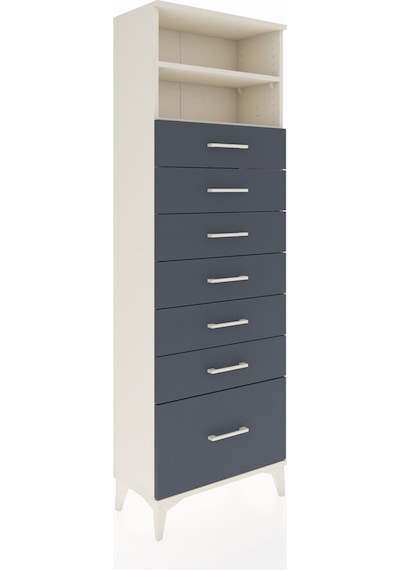 Arges Dolap 2 Raflı 7 Çekmeceli 60x30x182 Aytaşı-antrasit Aytaşı