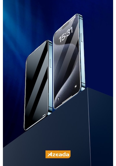 Azeada İphone 12 Pro Max Uyumlu Temperli Cam Ekran Koruyucu Hd, Çizilmez, Metal Kutu