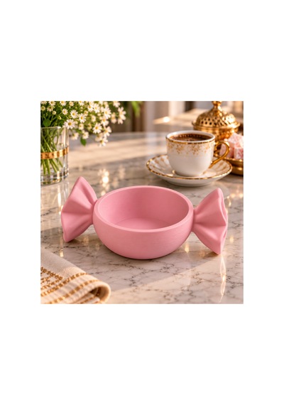 6'lı Şekerleme Desenli Lokumluk Seti Dekoratif Kahve Yanı Şekerlik, Modern Sunumluk Ve Hediyelik Pembe - 942547956 Pembe
