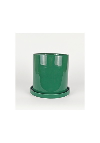 Romeo Seramik Saksı Parlak Yeşil Jade Green Tabaklı Çap:15cm Yük:15cm