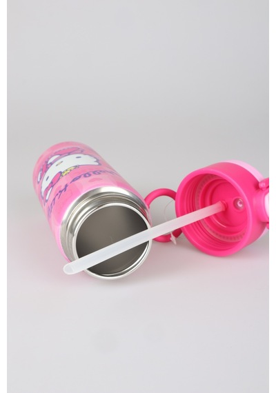 X Dekomus Lisanslı Hello Kitty Love Shine Collection 600 Ml Çift Fonksiyon Kapaklı Çelik Matara Altın
