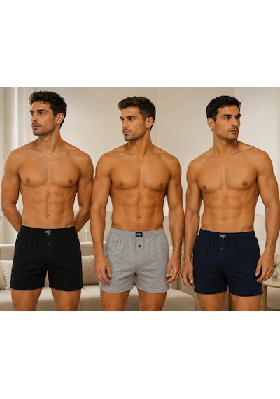 Elite Tutku Tutku Elit Havlu Belli Düğmeli Saf Pamuk Erkek Boxer Siyah