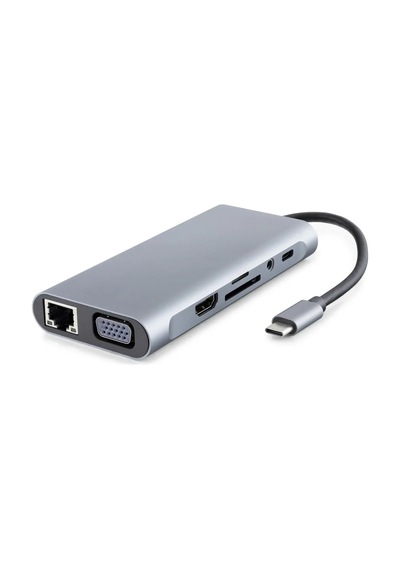 Lb Type-c 3.0 Hub Pd 100w Hdmı 4k Vga Gigabit Lan Aux Kart Okuyucu 11 Port Gri Hdx7830