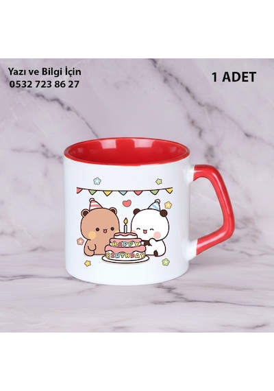 Dudu Bubu Hediyelik Kupa Bardak Kişiye Özel İsim Yazılır Kaliteli Baskı Kısakırmızı