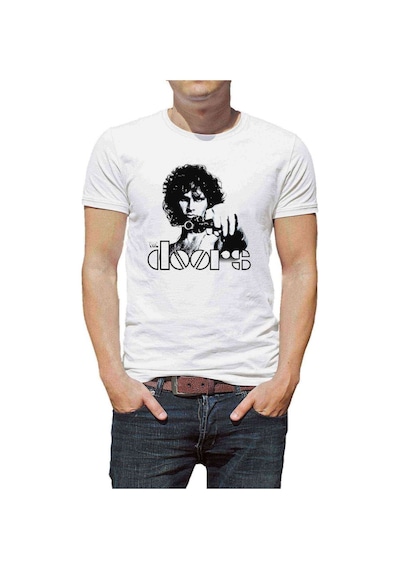 The Doors Solist Baskılı Beyaz Erkek Tshirt