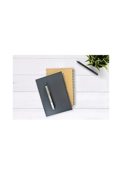2'li Kareli A5 Defter Seti - 60 Yaprak, Siyah Ve Kraft Kapaklar 124-Pembe