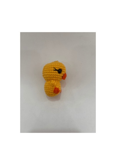 El Örgüsü Ördek Anahtarlık Amigurumi Mini Çanta Süsü El Yapımı Hediyelik Sarı Sarı