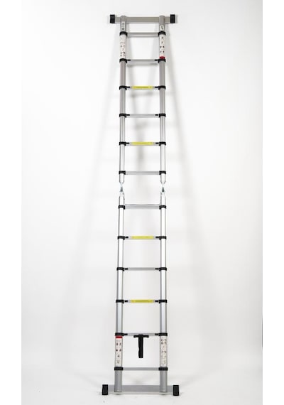Cardilife 190cm+190cm 6+6 Basamaklı A Tipi Açılır Teleskopik Alüminyum Merdiven 6+6
