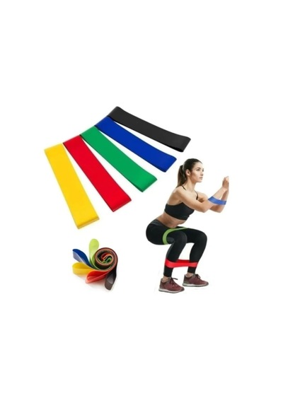 5 Farklı Direnç Egzersiz Direnç Lastiği Pilates Bandı Spor Lastiği Çok Renkli