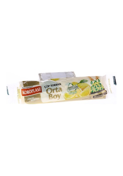 2 Adet Koroplast Çöp Torbası Ekstra Güçlü Limon Büzgülü Orta Boy 15'li