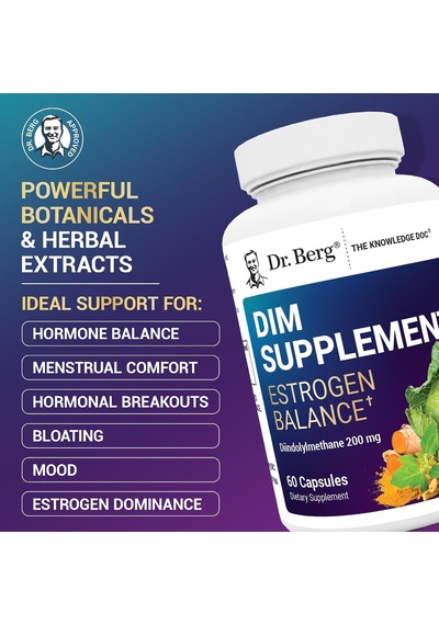 Dr. Berg Dım Estrogen Balance Women With Diindolylmethane Menopause 60 Caps