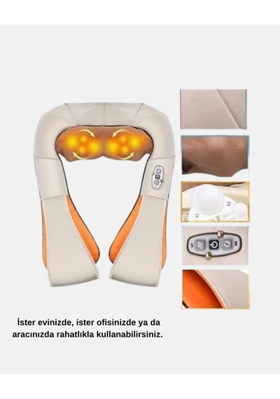 Ergonomik Ovmalı Masaj Aleti Isıtmalı, Yoğurmalı, Boyun Ve Bel Rahatlatıcı Masaj Makinesi Çok Renkli