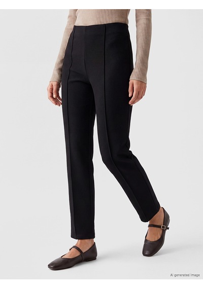 LC Waikiki Lc Waıkıkı Siyah Dar Fit Kadın Fitilli Pantolon