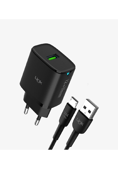 Linktech Micro Usb Şarj Aleti - Siyah - Telefon Hızlı Şarj Aleti - 12w Micro Usb Kablolu Şarj Cihazı