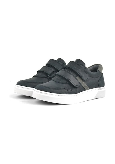 Hakiki Deri Siyah Cırtlı Erkek Çocuk Sneaker