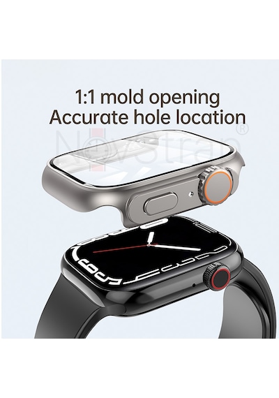 NovStrap Apple Uyumlu Watch Se 4 5 Seri 40mm için Ultra Dönüştürücü Kasa ve Ekran Koruyucu