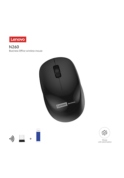 N260 Sessiz Kablosuz Mouse Siyah Usb Alıcılı Pil Dahil 870042253