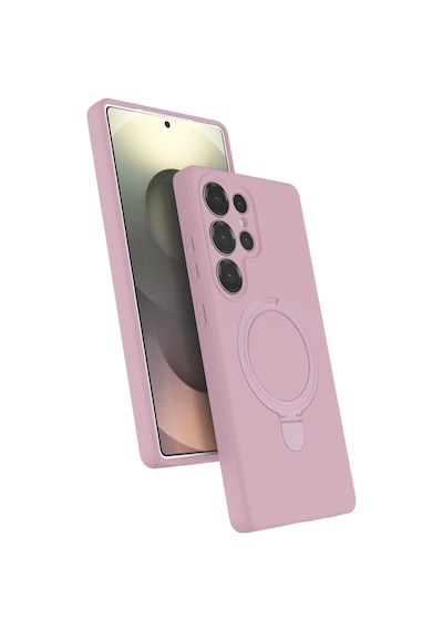 Newface - 515 - Samsung Galaxy Uyumlu S23 Ultra Regal Magsafe Standlı Kapak - - Kmrsfres - Açık Pembe