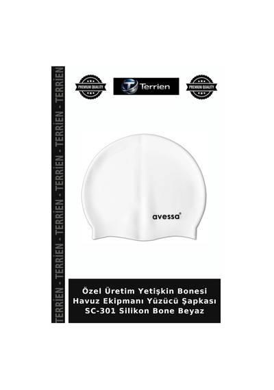 Özel Üretim Yetişkin Bonesi Havuz Ekipmanı Yüzücü Şapkası Sc-301 Silikon Bone Beyaz