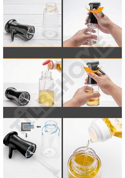 Büyük Sprey Yağdanlık, Airfryer Püskürtmeli Sprey Cam Şişe Ayçiçek Zeytinyağı Sirkelik 300 Ml Çok Re Diğer