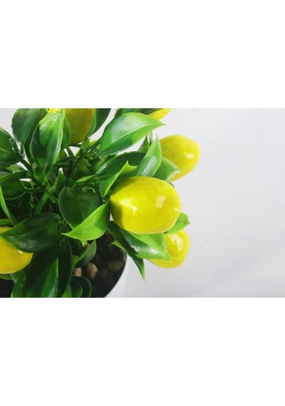 Yapay Çiçek Limon Ağacı Beyaz Saksıda Ve Dekoratif