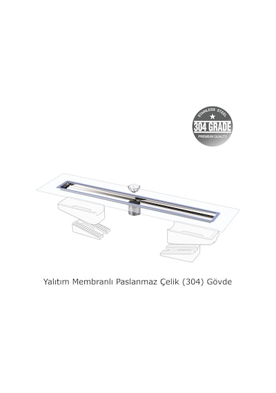 Evimetal - 100 Cm Duş Kanalı - Prodiline - 304 Kalite Paslanmaz