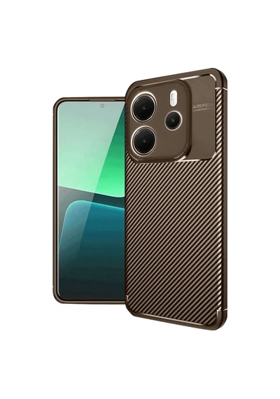 Xiaomi Redmi Note 14 4g Kılıf Auto Focus Karbon Kapak - Kahverengi 0.2M-Çok Renkli