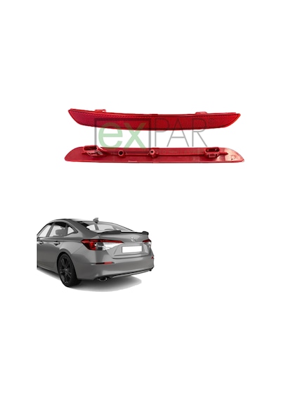 Honda Civic Arka Tampon Reflektörü Sağ Taraf 2021 - 2025 Civic Arka Kedi Gözü