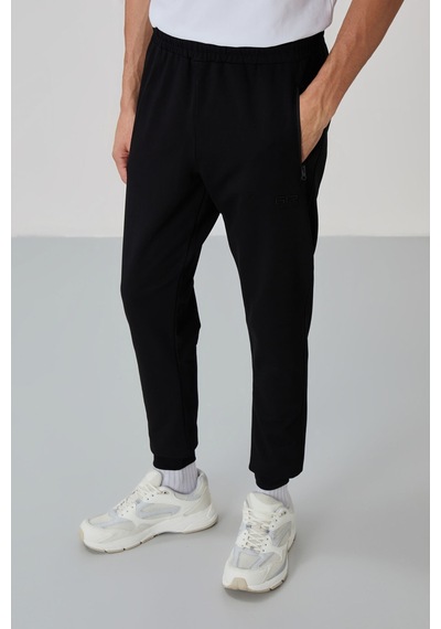 Tommy Life Anton Gri Melanj - Siyah Jogger Eşofman Takım - 85178 Gri - Siyah