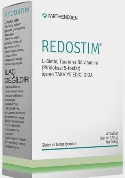 Redostim 40 Tablet L-Sistein Taurin Ve B6 Vitamini