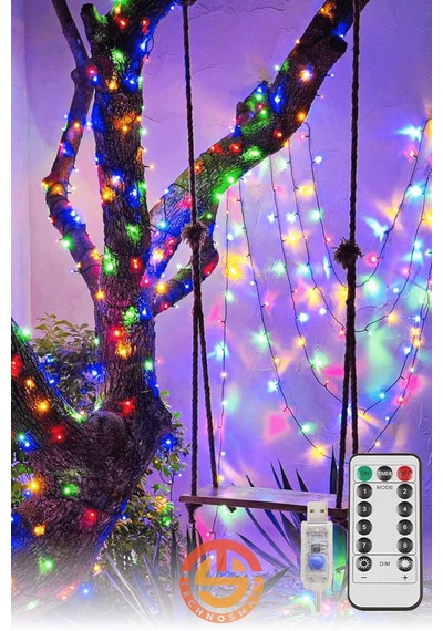 Technosmart 100 Ledli Usbli Kumandalı 8 Modlu Şerit Led Işık Parti Süsleme Organizasyon RGB