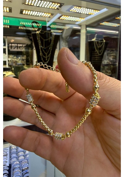 3 Lü Fıçı Bileklik Gold Renk Altın