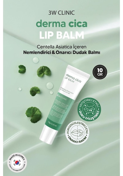 3w Clınıc Yoğun Nemlendirici Cica Dudak Nemlendirici Bakım Balmı Derma Cica Lip Balm