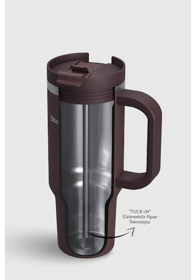 Stevig 2 Moods Tuck-in Tumbler Sızdırmaz Çelik Termos 900 Ml Chocolate Plum St-238 Bordo