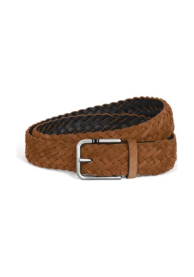 Montblanc Meisterstück Süet 35 Mm Kare Tokalı Kemer 222255 Kahverengi