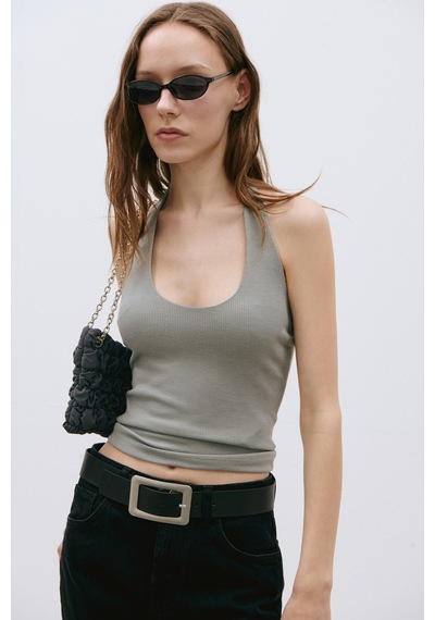 Suud Collection Gri Tara Halter Top