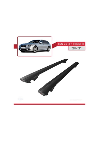 Bmw 5 Series Touring F11 2010-2017 Arası İle Uyumlu Hook Model Anahtar Kilitli Ara Atkı Tavan Barı Siyah
